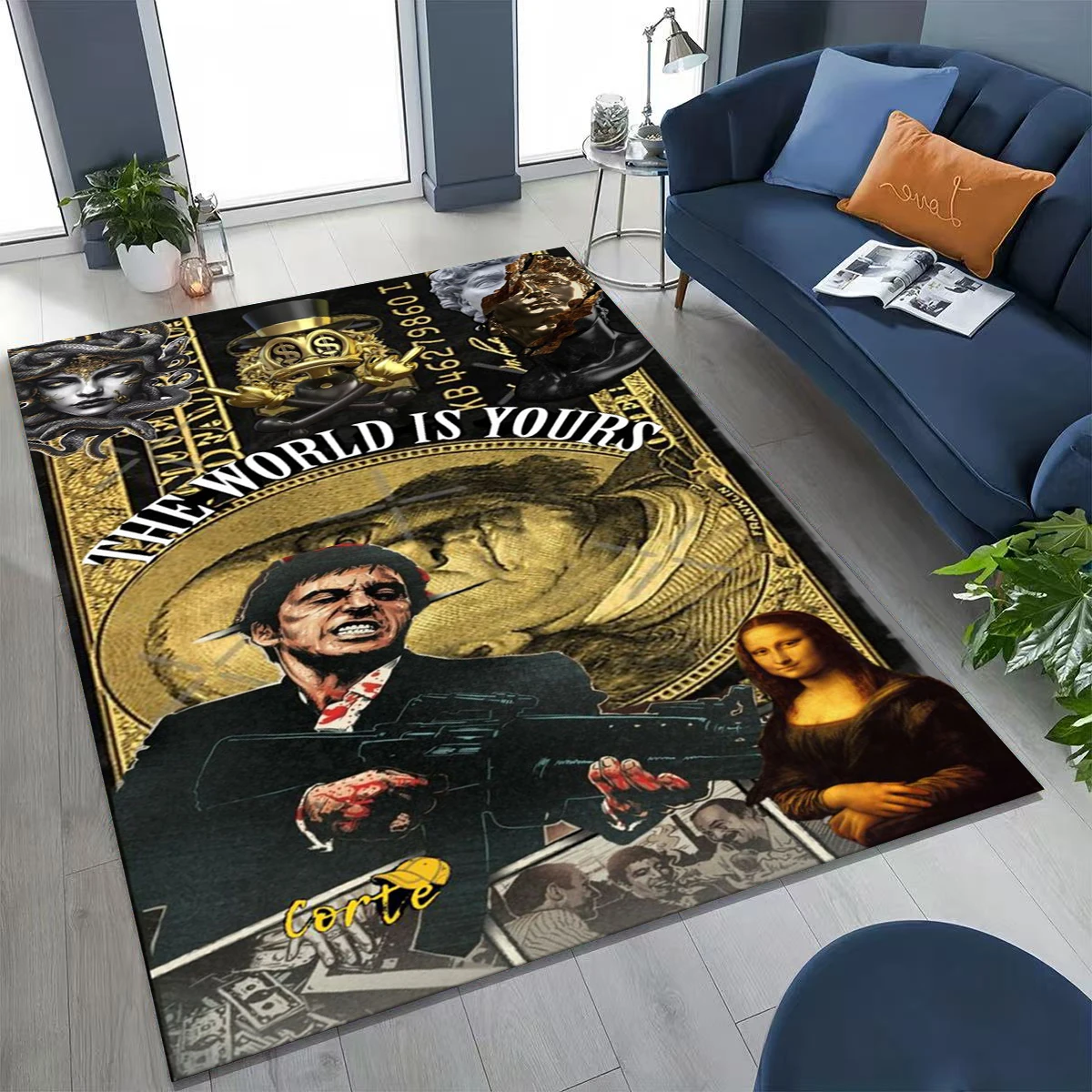 

Classic Scarface Tony Montana Movie Art Carpet Rug for Bedroom Living Room Sofa Home Doormat Decor,Large Kids Non-slip Floor Mat
