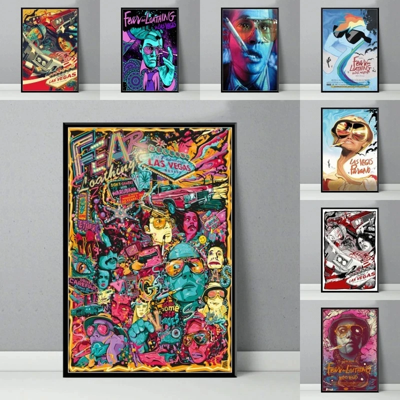 New Fear and Loathing In Las Vegas Classic Movie Poster Wall Art Painting Canvas Picture Prints Room Decor Personality Color