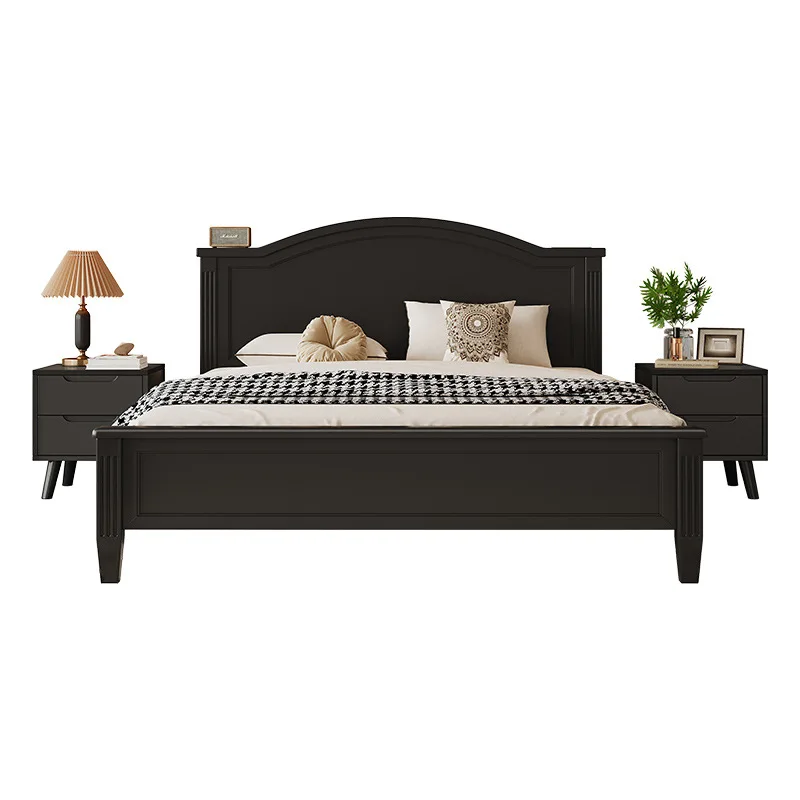 

Black American storage bed 1.5 meters modern simple home master bedroom light luxury high sense