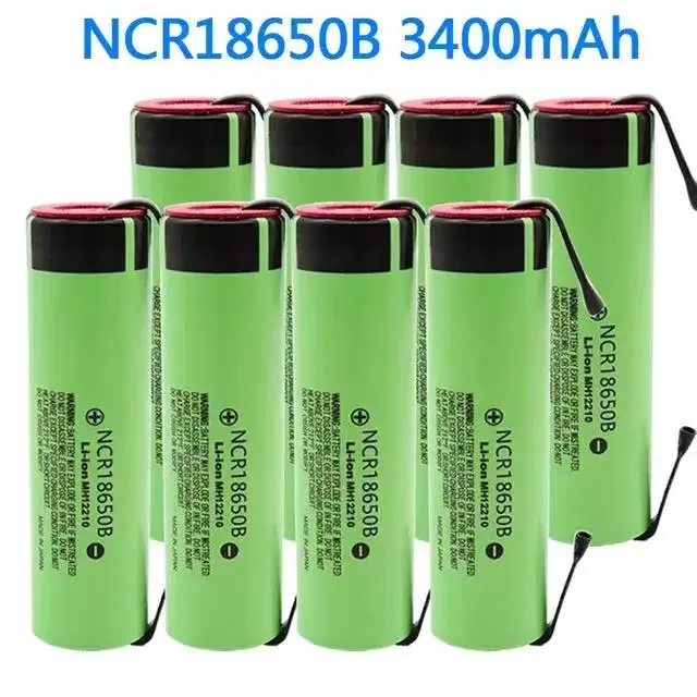 NCR18650B 3.7V 3400mAh 18650 Rechargeable Lithium Battery for 18650 Battery + DIY Nickel Piece