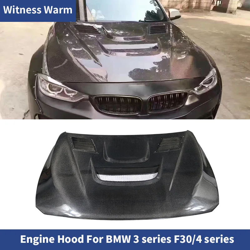 3 Series F30 Carbon Fiber Engine Hood Cover Bonnet Hoods with Vents Car Body Kit for Bmw F30 330 335 2012-2018