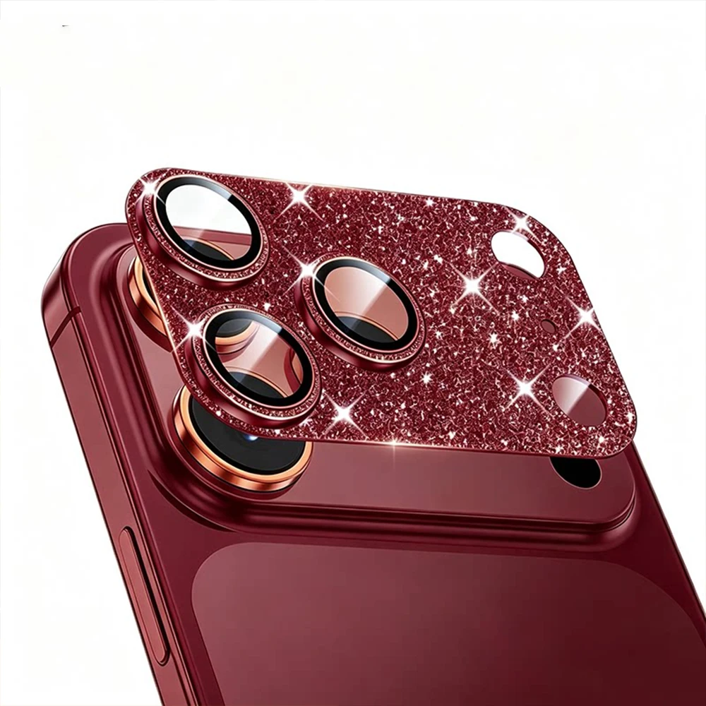 Bling Glitter Vollständiger Kameralinsen-Schutz für iPhone 18Pro Max 17 16 15 14 Pro Max Linsenschutz Gehärtetes Glas Film Ring Rückabdeckung
