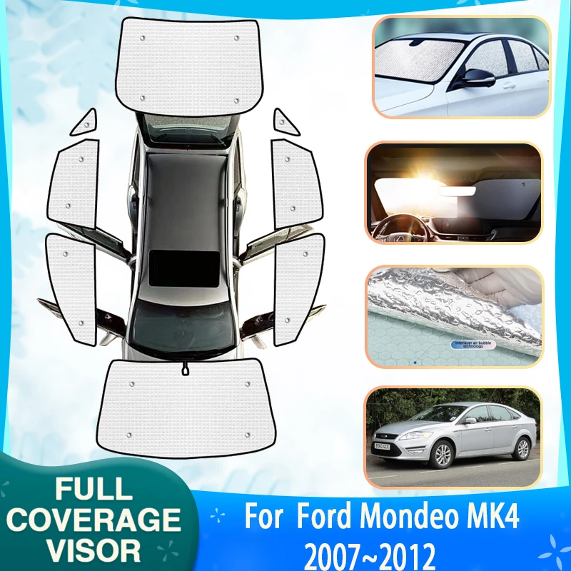 

Anti-UV Car Full Covers Sunshades For Ford Mondeo MK4 2007~2012 Car Windows Sun Visors Sunscreen Window Sunshades Accessories