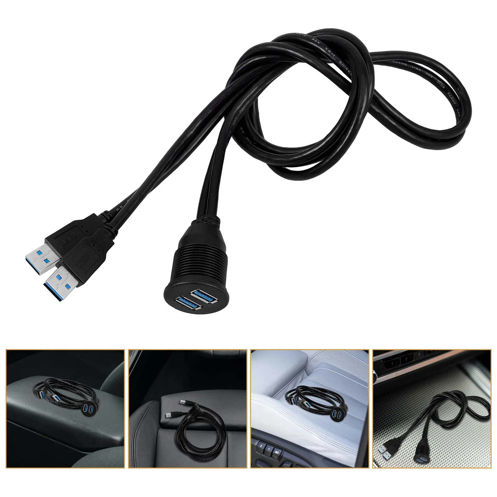 

Dual USB 3.0 Panel Mount Cable Male to Female Auto Extension High Speed Data Transfer Car Truck Boat USB Port Dual USB,
