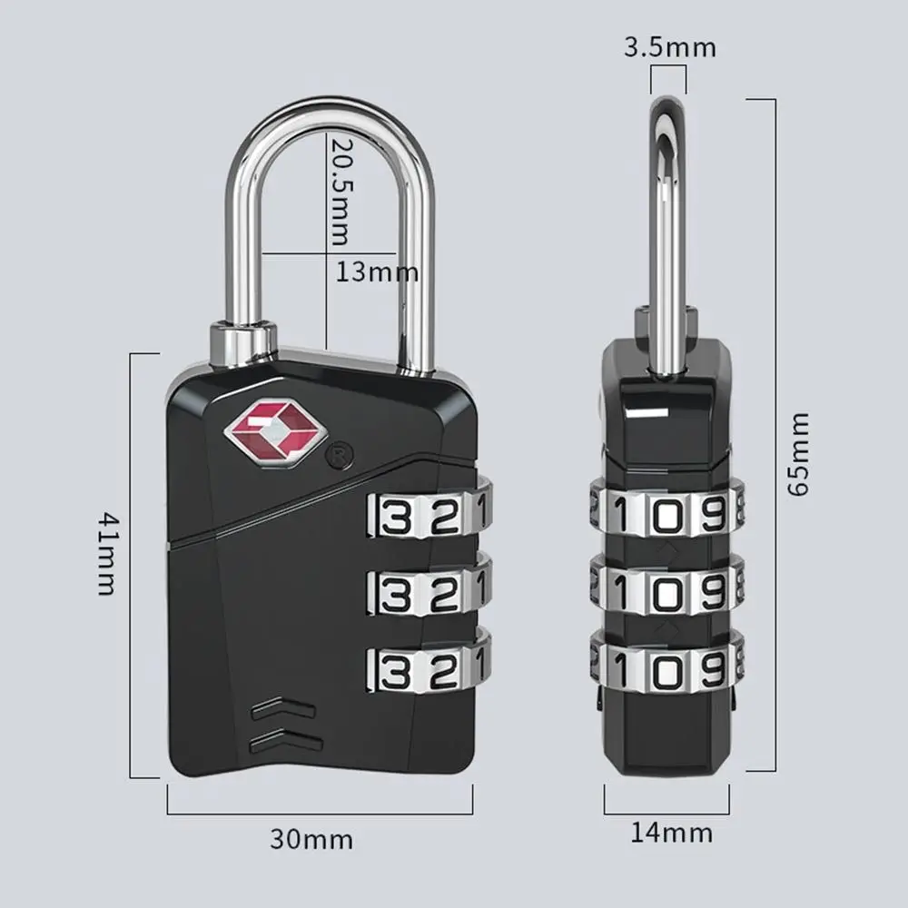 TSA Combinação Bloqueio para Mala e Bagagem, Armário Locker, Coded Lock, Security Tool, 3 Digit Password