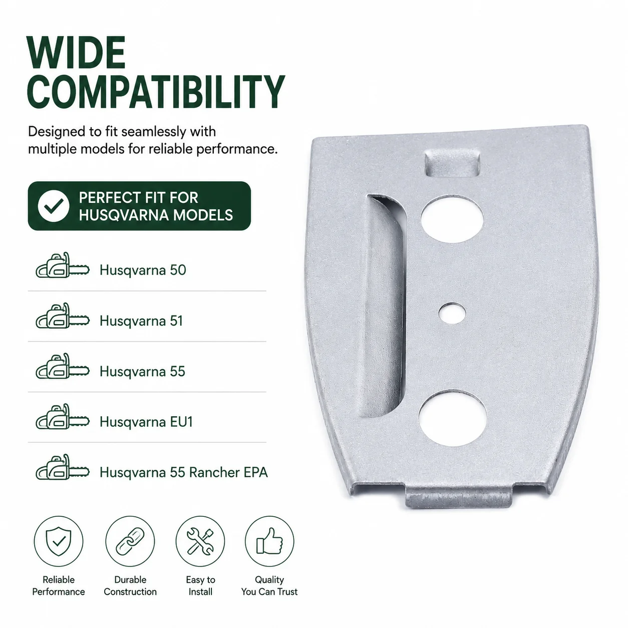 Bar Cover Plate 2Pcs For Husqvarna 50 51 55 EPA Chainsaw Replacement Parts Replaces 503 15 21-01 Durable Repair Saw Accessories