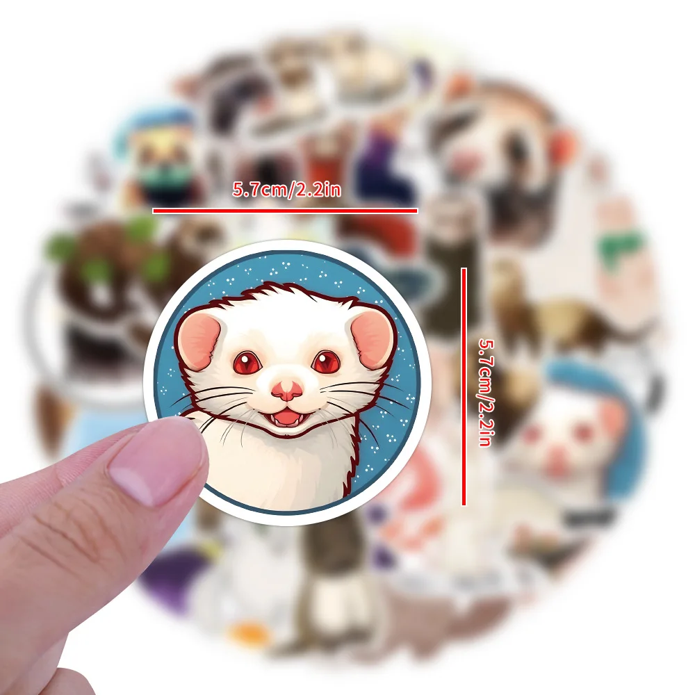 55/110PCS Nette Frettchen Wasserdichte Aufkleber Cartoon Tiere Graffiti Dekoration DIY Gitarre Laptop Fahrrad Wasser Tasse Kinder Spielzeug abziehbilder