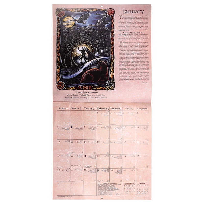 Witches Calendar Articles Decor Home 2025 Calenda 2025 Witches' Calenda Durables