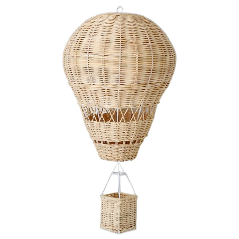 

Handmade Kids Room Decoration Nordic Children Bedroom Kindergarten Rattan Woven Hot Air Balloon Wall Hanging Decor