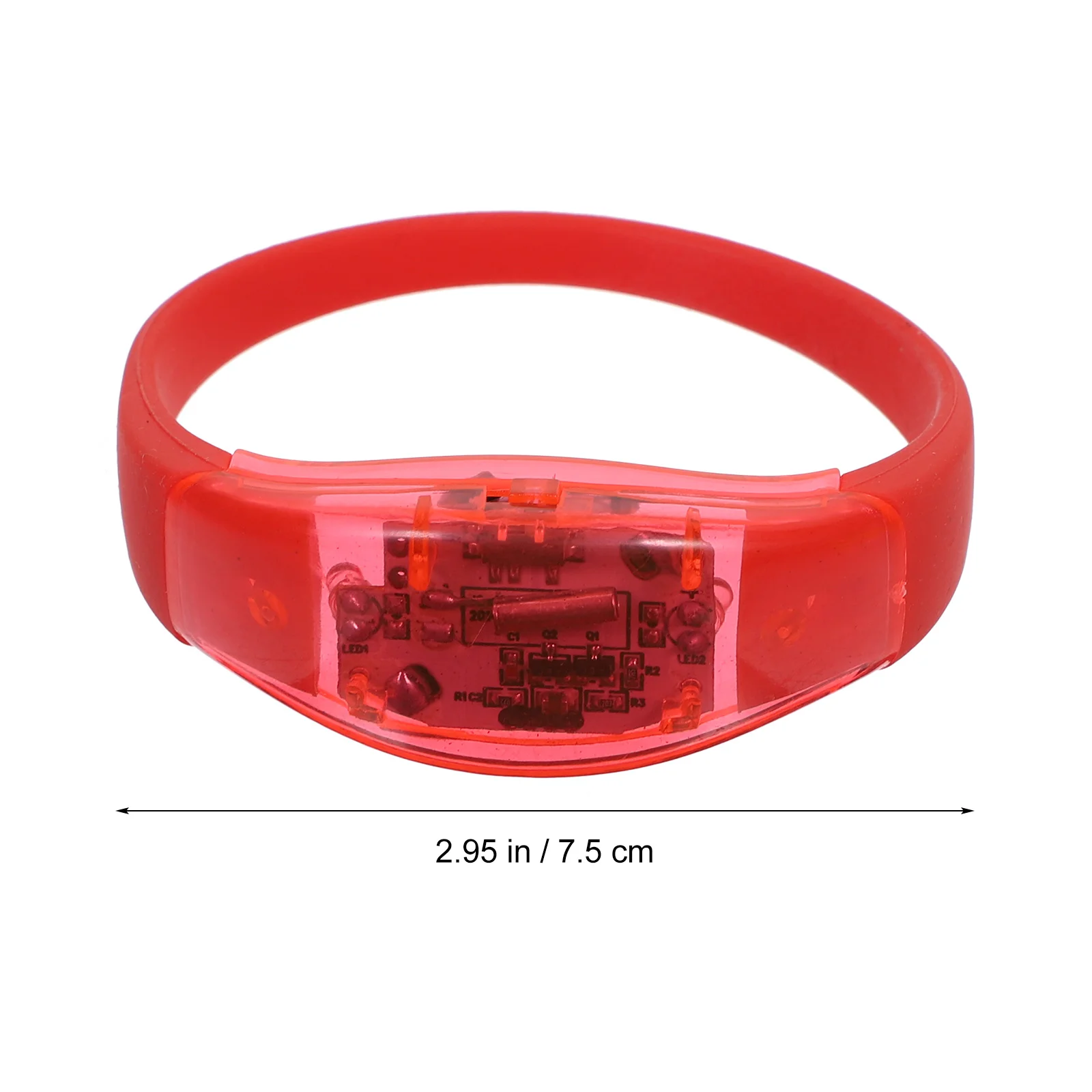 2 Pcs Vibration Light Bracelet Glowing Bracelets LED Sticks Party The Dark Supplies Button Favors Adults Smooth Surface