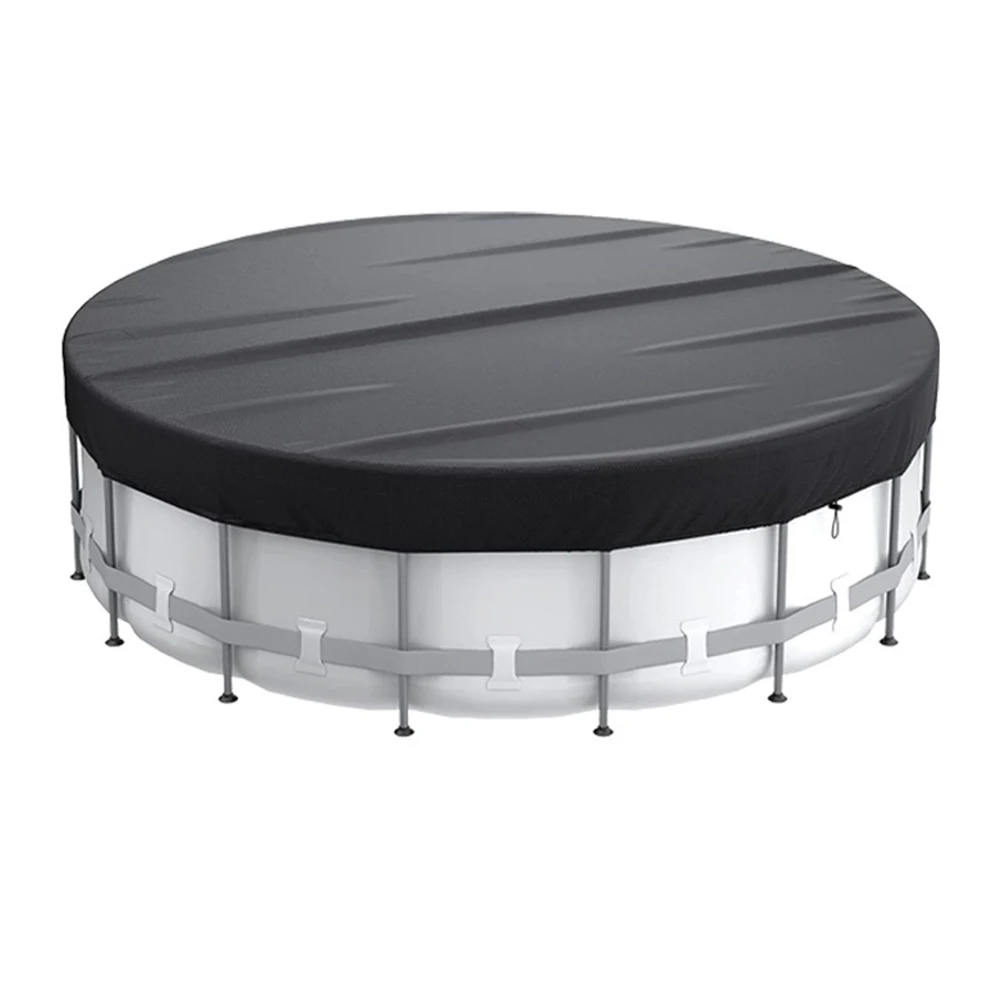 Black Pool Cover 210D Oxford Cloth Outdoor Pool Use Heavy-Duty Material Optimal Drainage Efficiency For Hot Tubs