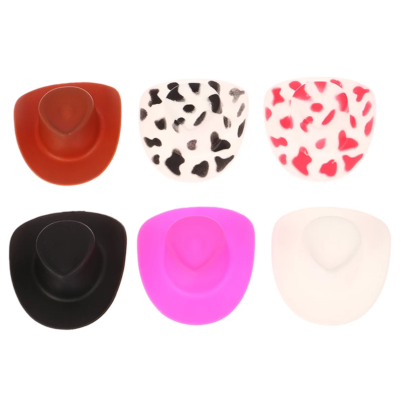 10Pcs Miniature Plastic Doll Hat Western Cowboy Hat Cowgirl Hat For Dolls Decoration Accessories