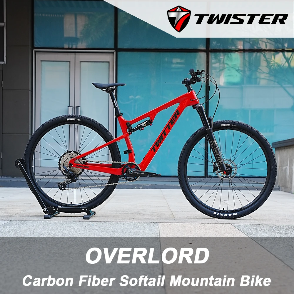 TWITTER 27.5/29 nch Carbon Fiber Softail Mountain Bike Wireless Electronic Shifting Hydraulic Disc Brake Dual Suspension Bicycle