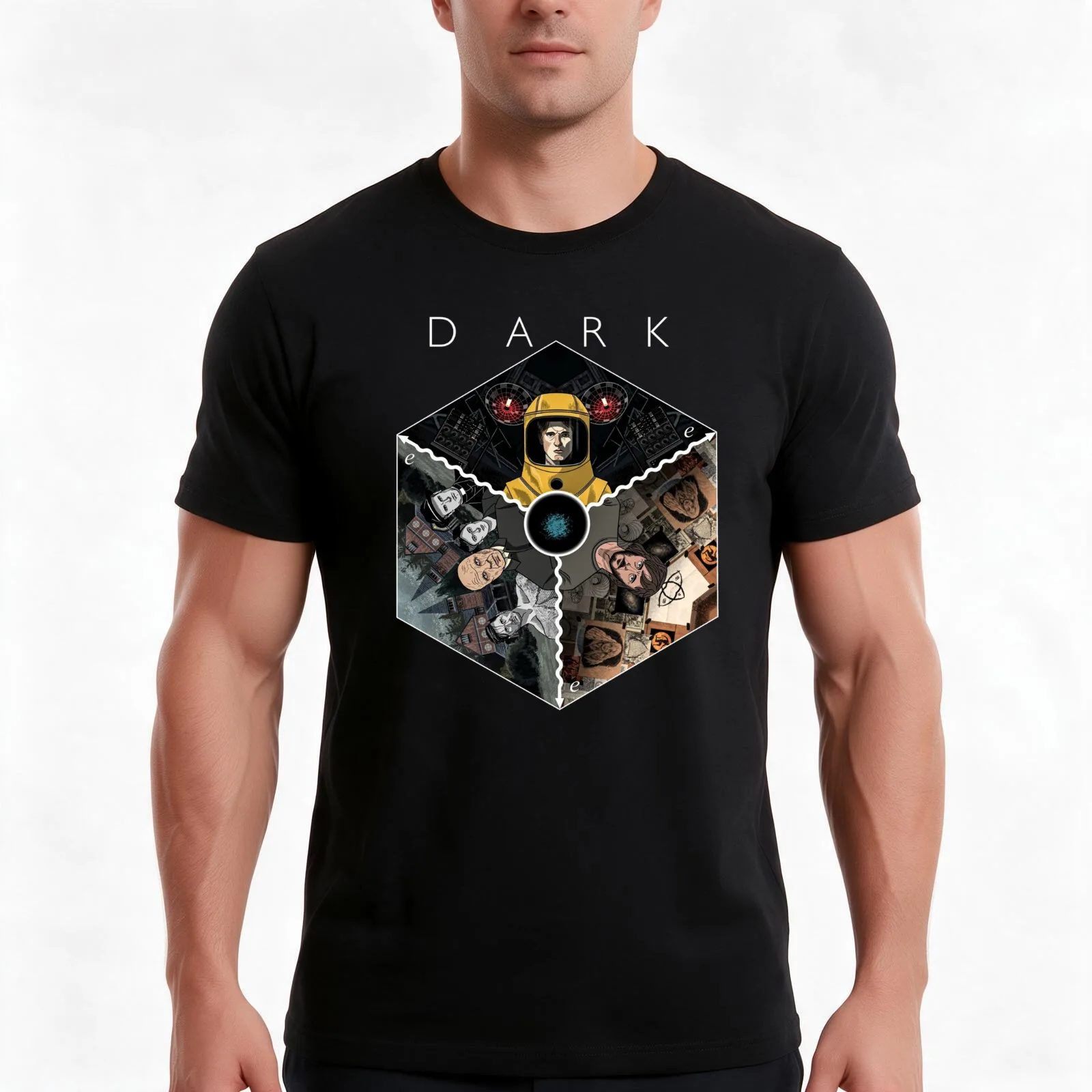 Dark Netflix T-Shirt, Summer Casual Cotton Tee, Oversized Streetwear Tops, Vintage Graphic Print, Loose Fit Short Sleeve