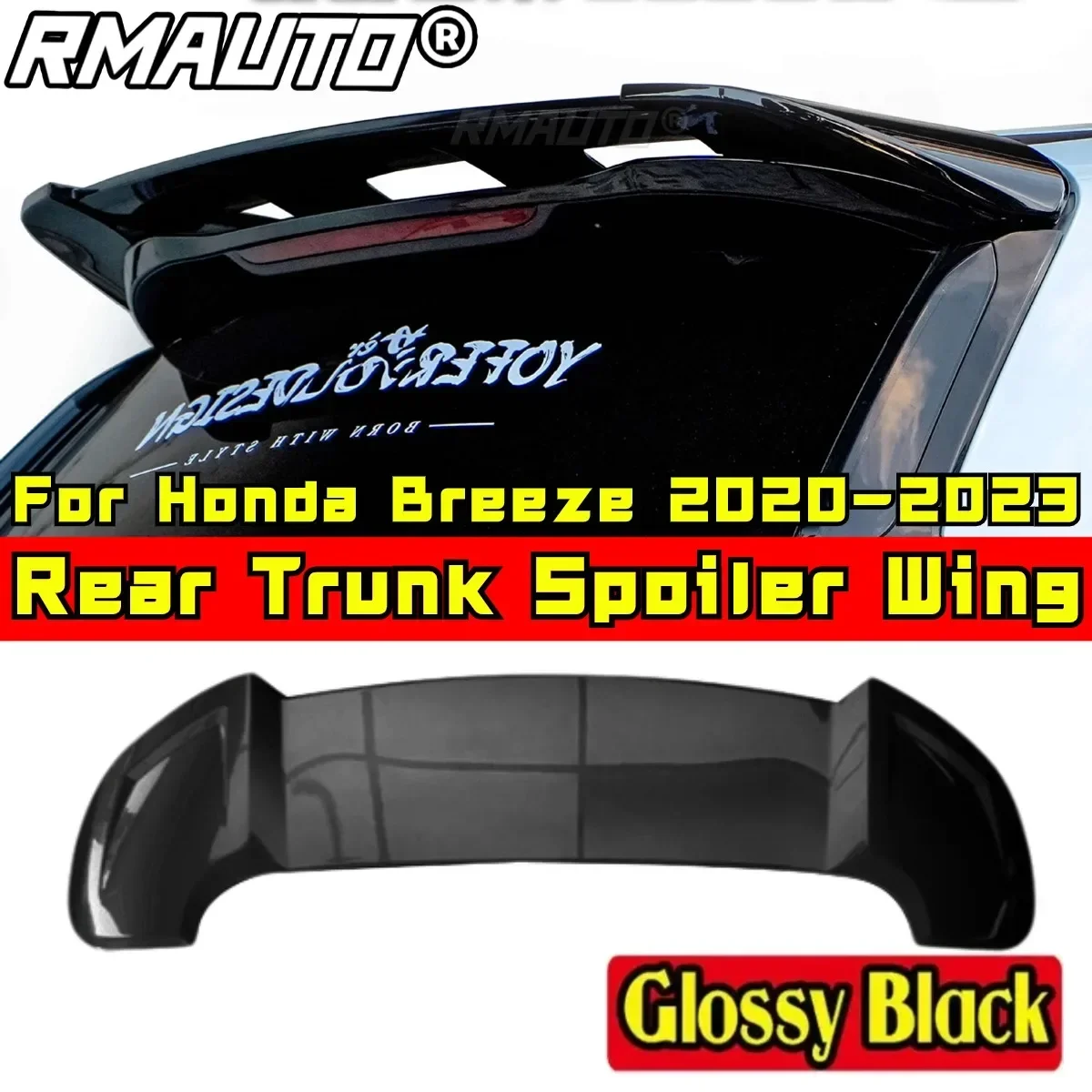 For Honda Breeze 2020 2021 2022 2023 Rear Spoiler Wing Exterior Part ABS Plastic Car Rear Roof Spoiler Rear Roof Wing Body Kit