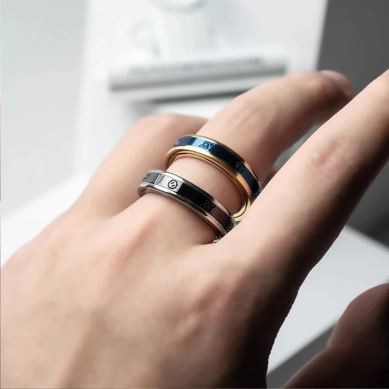 YEDC To Cloud Titanium Alloy Pig Ring EDC Ceramic Segment Ratchet Fingertip Ring Decompression Desktop Toy