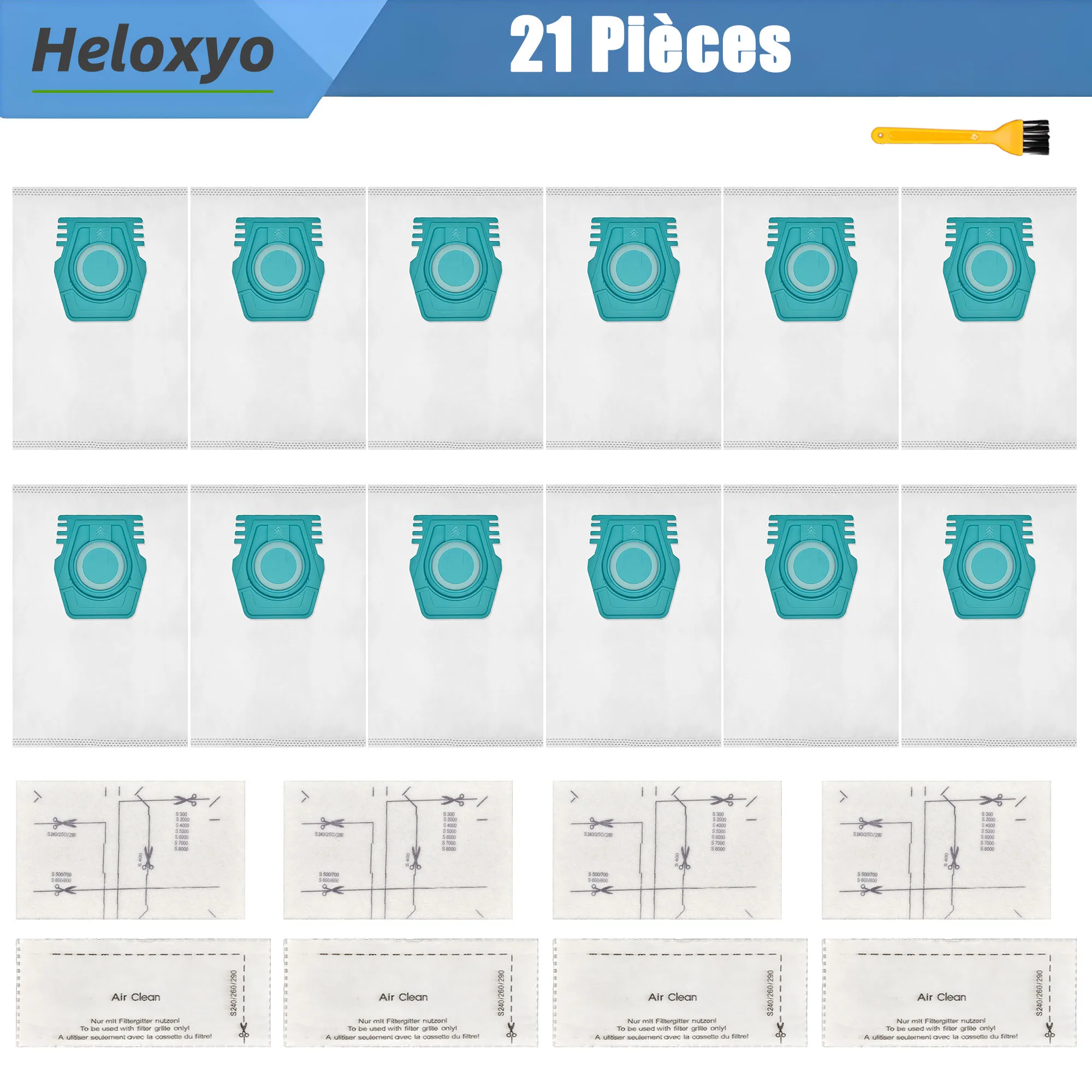 Sacs d'aspirateur HyClean Air TU, 8/12 pièces, remplacement pour aspirateurs à bidon Miele Guard L1 S1