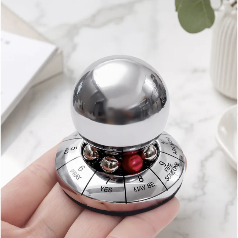 Zinc Alloy Rotating Decision Maker Ball Creative Metal Desktop Ornament Novelty Choice Game Stress Relief Craft Decor Gift