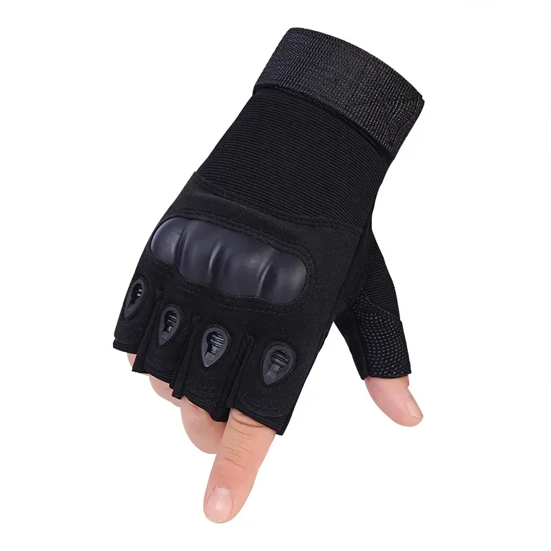 Guantes tácticos sin dedos para exteriores, nudillos duros, Paintball, Airsoft, caza, combate, montar, senderismo, guantes de medio dedo