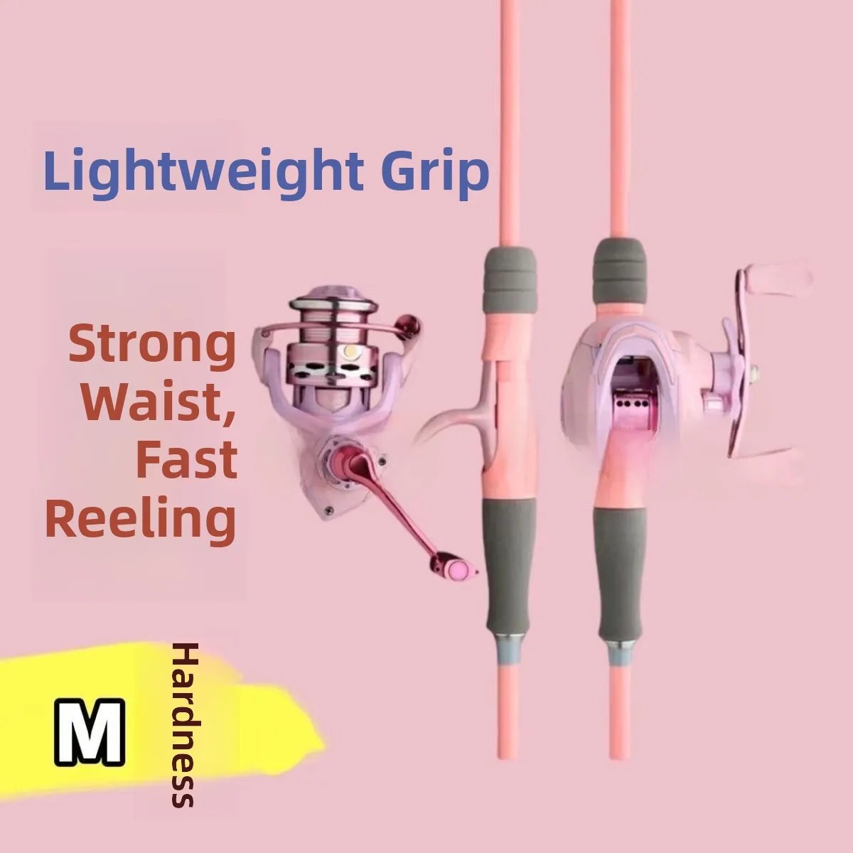 طقم صيد للمبتدئين، قصبة صيد روديا فائقة الصلابة من الكربون بألوان الماكارون، مجموعة كاملة لصيد الأسماك في البحيرات، قصبة صلبة... #3