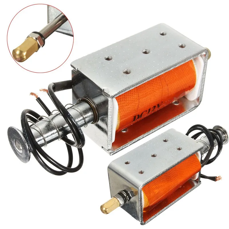 Electric Motor 35mm Long-Stroke Strong Push-Pull Solenoid DC 12V Motor Open Frame Linear Mini Electromagnetic Magnetic Solenoid