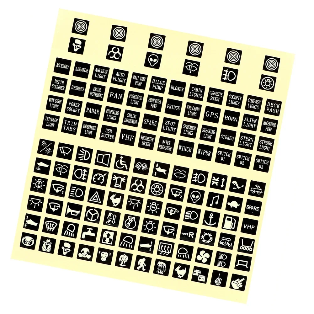 1 Set Button Stickers 132 X Fuse Box / Switch Stickers Labels Decal Instrument Board Car Boat Panel For Labelling In Car Boat