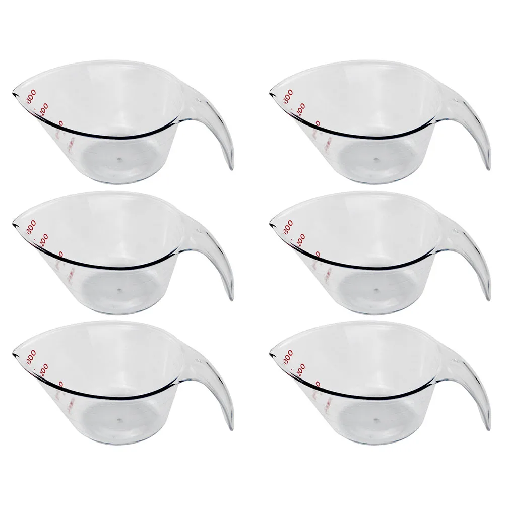 

6 Pcs Cups Plastic Laboratory Experiment High Measuring Cup Temp Resistant Volumetric Kitchen Laboratory Cup Gadgets