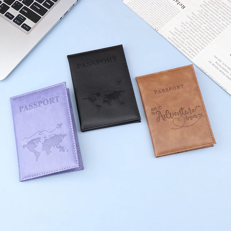 

Essential Travel Companion; PU Leather Unisex Passport Case; Slim World Design Wallet/Card Holder, Simple Fashion.