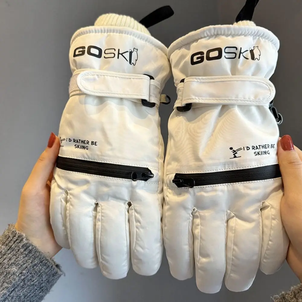 Protective Gears Full Finger Skiing Gloves Plush Thick Winter Warm Gloves Windproof Waterproof Motorcycle Gloves Winter