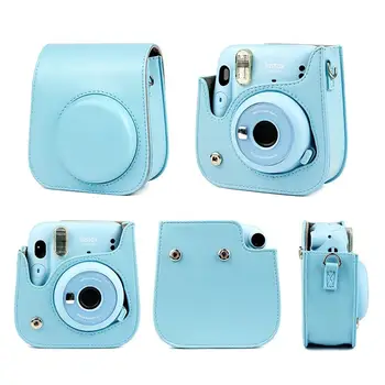 適用於富士底片相機 Instax Mini 11/9/8 的相機包,PU 皮革軟矽膠套,附肩帶 8 最佳銷售 instax mini 8 相機包 - №1