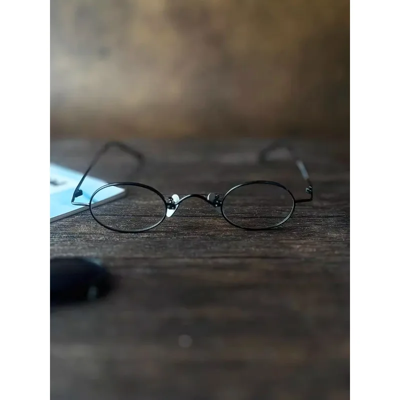 

Unisex Vinqing Retro Pure Titanium Ultra-light 6g Ultra-small Oval Frames Can Be Matched with Myopia Glasses