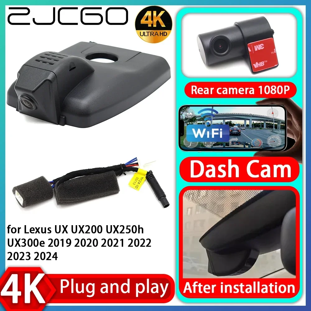 ZJCGO UHD 4K 2160P Plug and Play DVR Dash Cam Video Recorder for Lexus UX UX200 UX250h UX300e 2019 2020 2021 2022 2023 2024