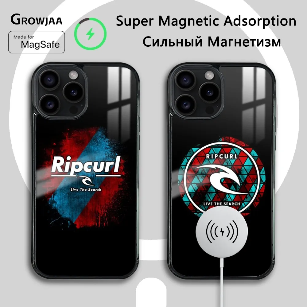 

Surfing brand R-RipcurlS Phone Case For iPhone 16 15 14 13 12 11 Pro Max Plus Mini New Magsafe Mirror Wireless Magnetic Cover