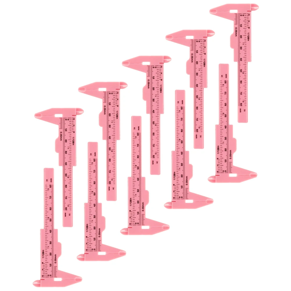 Règle d'espacement des sourcils, étriers en plastique de 80mm, outil de mesure de cartographie du visage coulissant manuel, fourniture de maquillage, échelle pratique 10 pièces