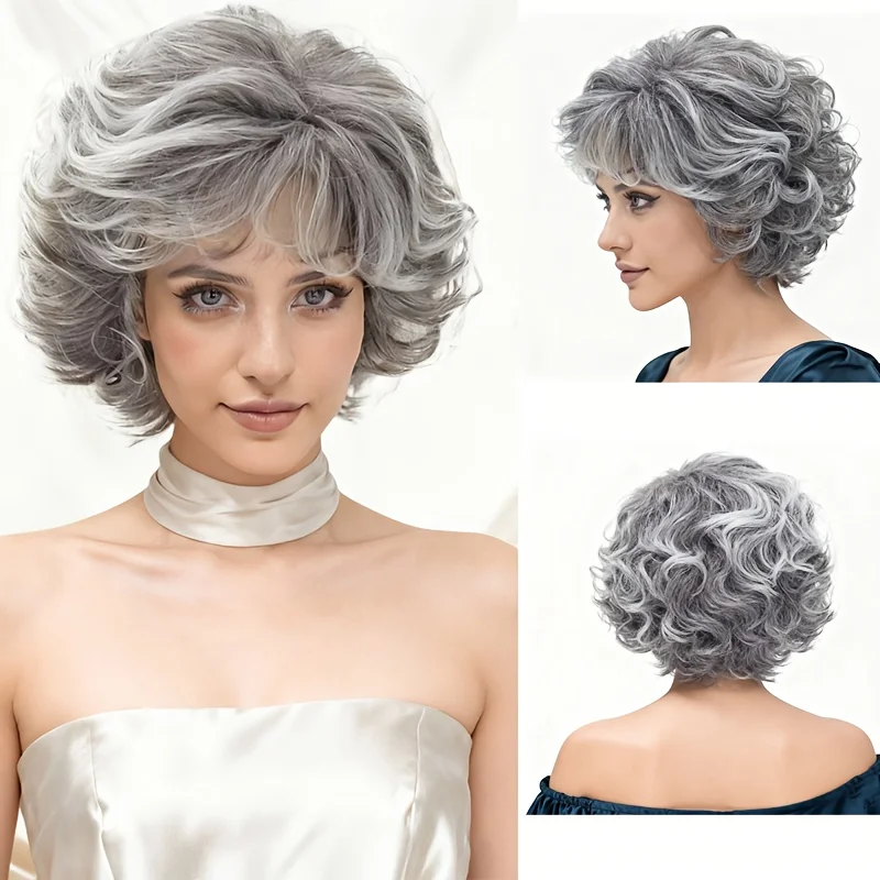 Women's Black Medium Wave Wigs, Natural Synthetic Full Wigs, Suitable for Any Occasion, Stylish and Elegant Waves