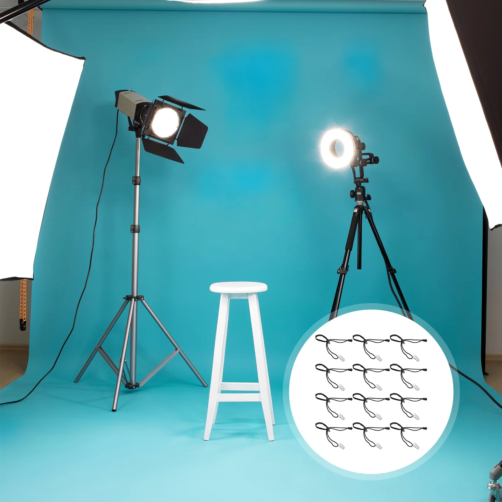 

12Pcs Multi-Function Plastic Strong Clips Utility Backdrop Clamps for Removing Wrinkles from Muslin and Backdrops Adjustable