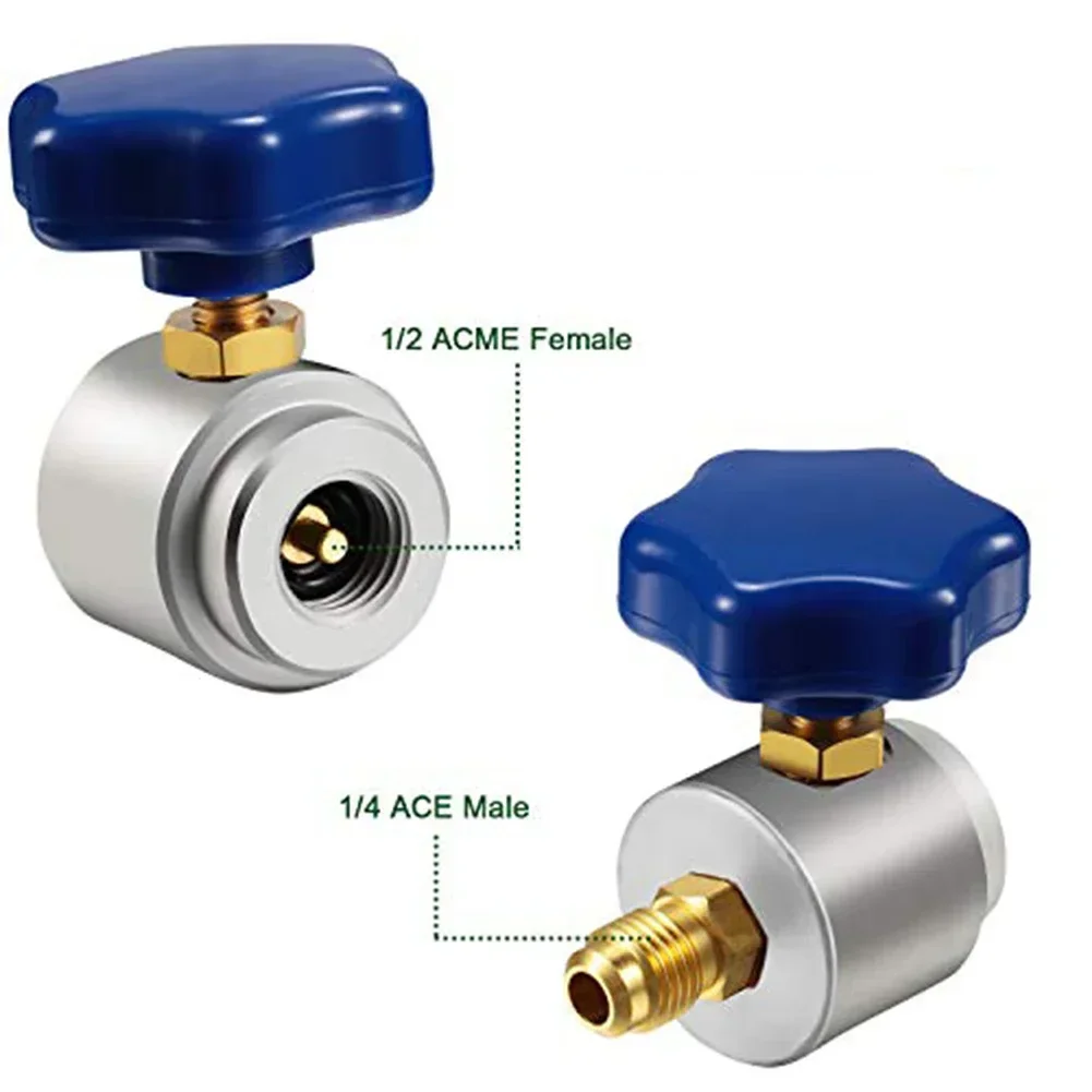 

HVAC Maintenance Compatible With 1 4 Inch And 1 2 Inch Fittings Refrigerating Dispenser Charging Hose Non-Self-Sealing Valve