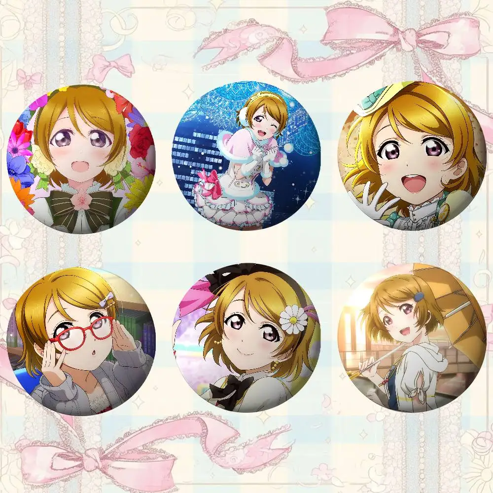 Anime Hanayo Koizumi Broschen Stilvolle Ornament-Pins Exquisites rundes Abzeichen Taschenzubehör Schmuck Geschenke