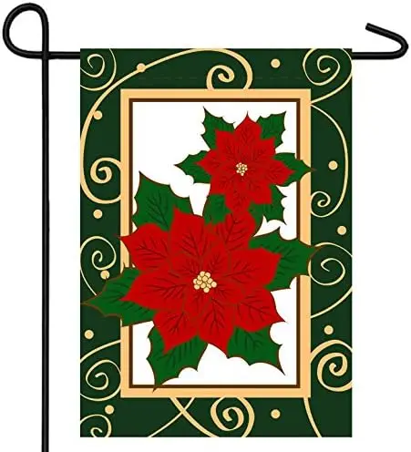 Poinsettias 12x18in Garden Flag Perfect for Christmas & Holiday Decor!