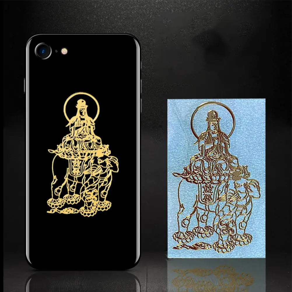 Etiqueta engomada del teléfono móvil de los doce guardianes budistas, decoraciones del coche del Metal del Buda de la vida Original, Avalokitesvara, V3G6