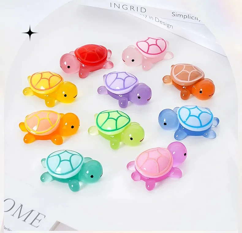 Mini Luminous Turtle Home Decor Landscaping Resin Crafts Turtle Garden Miniatures Ornaments Decoration Wholesale