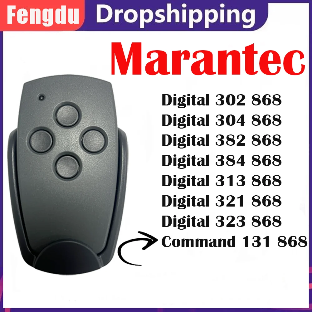 

MARANTEC Digital Remote Control 868 MHz / 433MHz D302 D304 D382 D313 D384 868 Duplicator Garage Door Command Transmitter