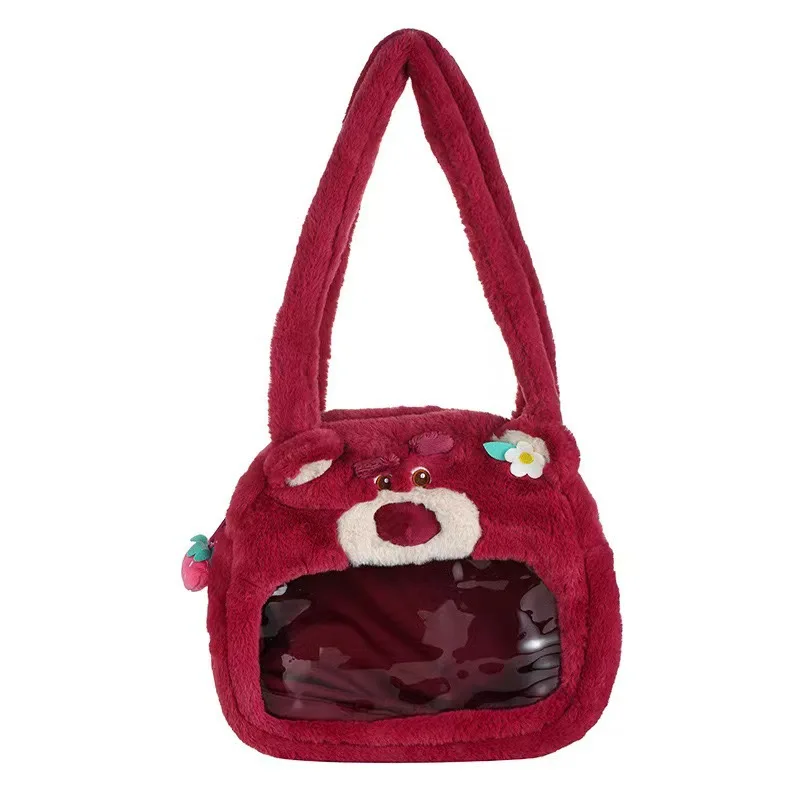 Disney Stitch Lotso Shoulder Bag Backpack Cute Anime Girl Plush Cartoon Kawaii Knapsack Student Bag Packet For Girl Gifts