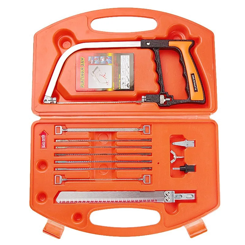 12 Piece Set of Multifunctional Woodworking Mini Hand Saw, Metal Cutting Bow Saw, with Orange Packaging Box