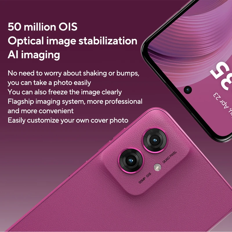 모토로라 MOTO G55 스마트폰 글로벌롬 오리지널 6.5인치 120Hz 디스플레이 미디어텍 디멘시티 7025 CPU 50MP 256GB 휴대폰