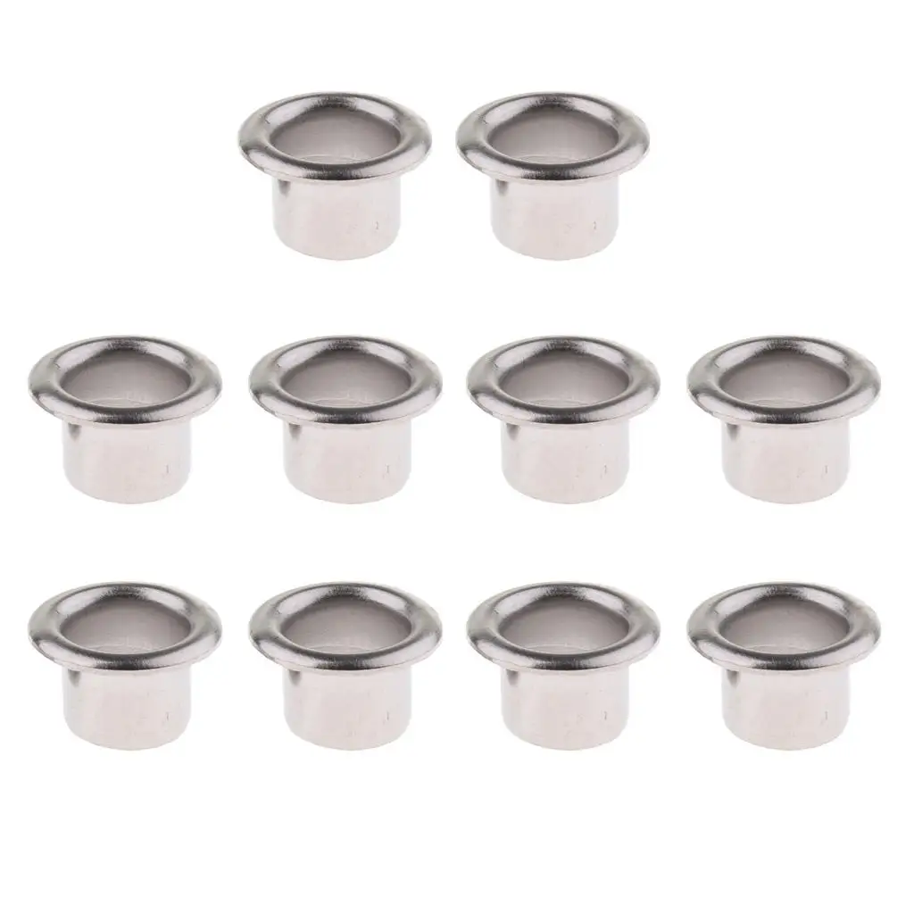 Robust 10-piece metal badge grommet drum ventilation slots silver for