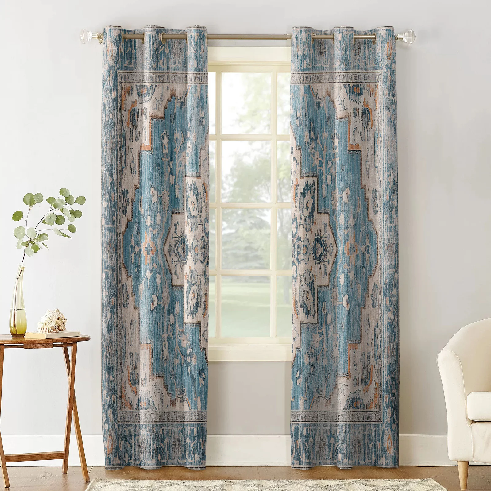 Vintage Wallpaper Mural Medieval Türkiye Curtains For Windows Drapes Modern Printing Curtain For Living Room Bedroom