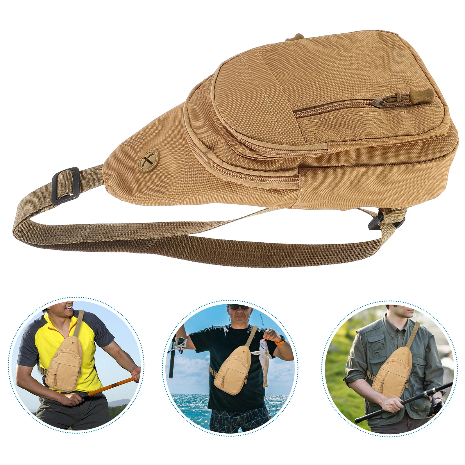 

1pcs Lightweight Men'S Fishing Chest Pack Multifunctional Waterproof Gear Bag For Outdoor Hiking Running Travel Durable