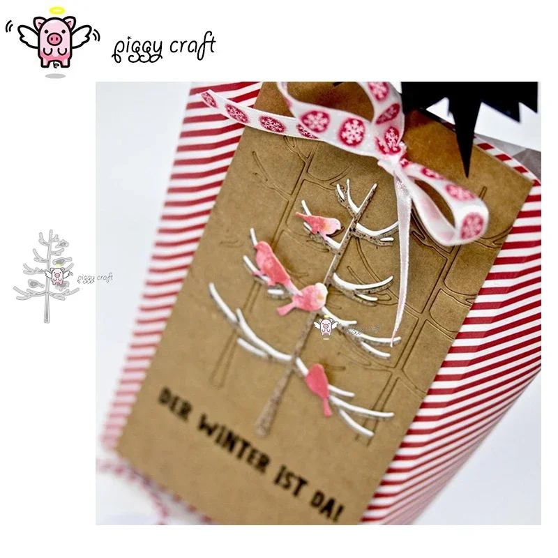 

Металлические вырубные формы Piggy Craft: ветка дерева, птица. Вырубные ножи-трафареты для скрапбукинга и бумажных поделок.