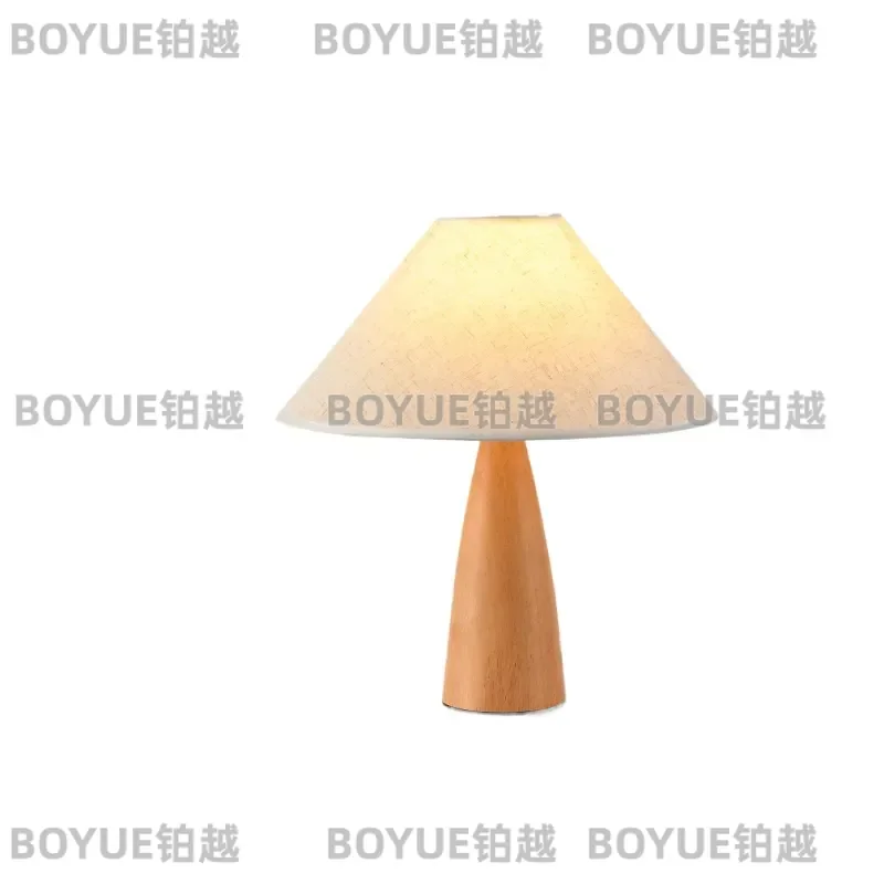 Retro Walnut Table Lamp Warm Nostalgic Bedside Light for Bedroom Living Room Desktop Decoration Vintage Style Nightstand